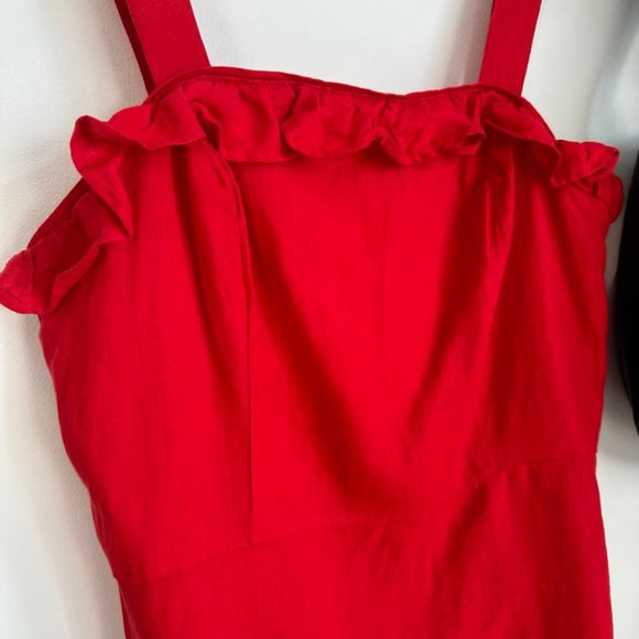 Mango Red Ruffle Mini Dress - Picture 5 of 10